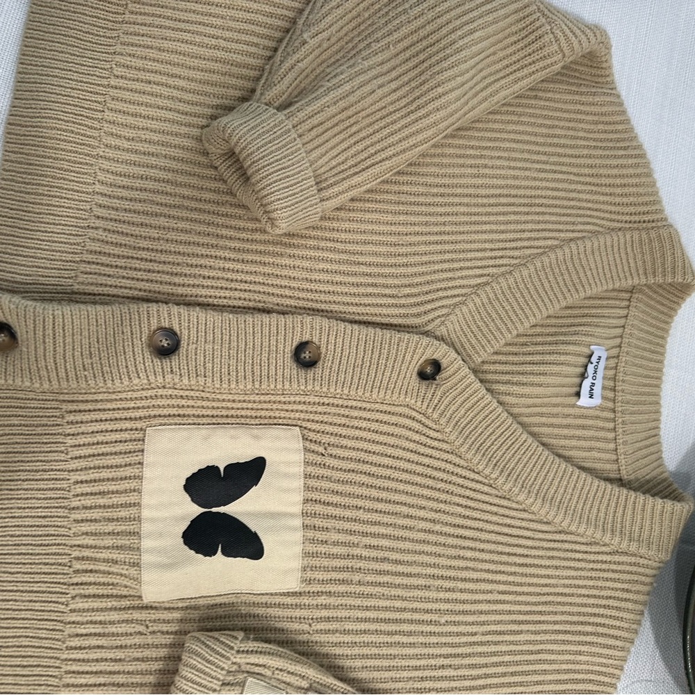 Ryoko Rain- Cream Cardigan button down with butterflies